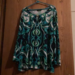 Gorgeous teal, green and black tunic